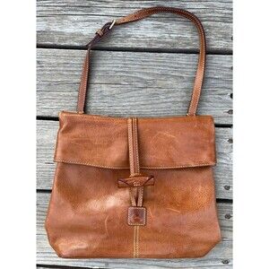 Dooney & Bourke Florentine Leather Flap Over Toggle Shoulder Bag Brown